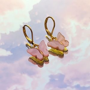 Handmade Gold Butterfly Earrings